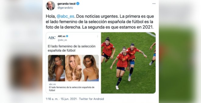 "Repugnante": críticas a 'ABC' por un titular machista en el que dicen que "el lado femenino de la Selección" son las novias de los futbolistas