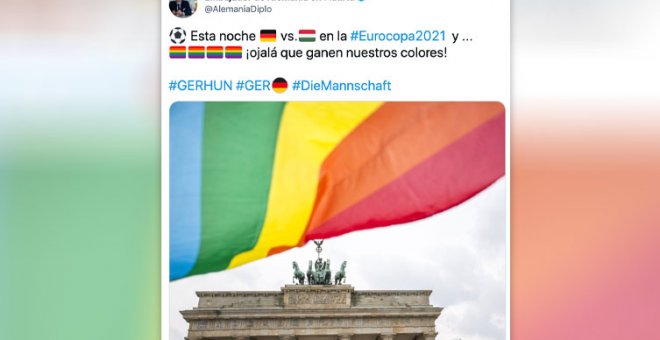 El "sutil y elegante" tuit del embajador alemán en Madrid tras el no de la UEFA a iluminar el Allianz Arena con la bandera arcoíris