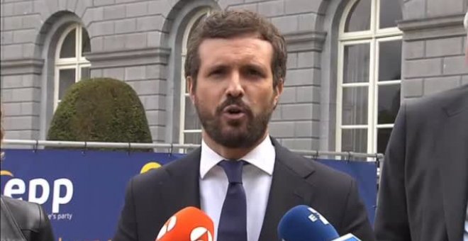 Casado advierte desde Bruselas: "Si se da carta blanca al independentismo en España será un problema para Europa"