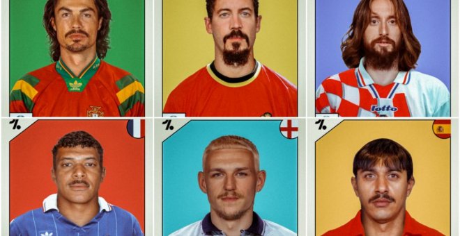 Las impresionantes imágenes de las estrellas de la Eurocopa convertidas en cromos retro