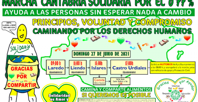 La Marcha Cantabria Solidaria por el 0,77% partirá el domingo de Laredo y llegará a Castro Urdiales