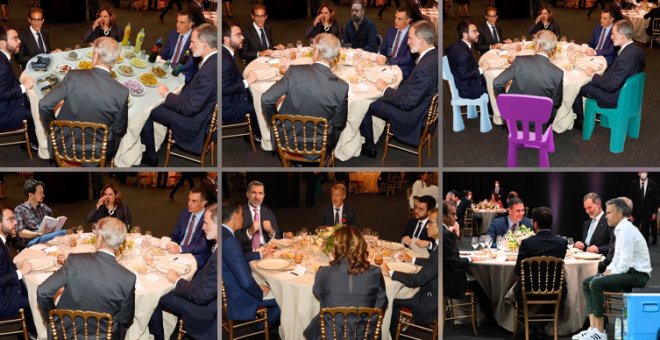 Los mejores memes con Felipe VI, Pedro Sánchez y Pere Aragonès cenando en la misma mesa