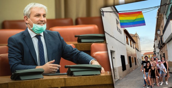 Un alcalde y diputado del PP prohíbe la bandera LGTBI en su Ayuntamiento y los vecinos engalanan de arcoíris las calles