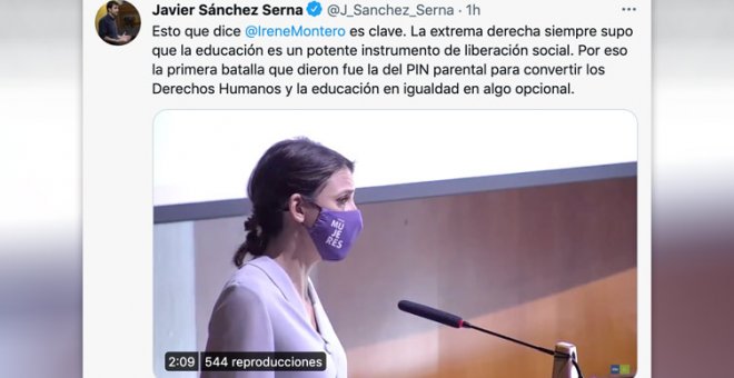 El discurso de Irene Montero que explica por qué la ultraderecha está tan interesada en el veto parental