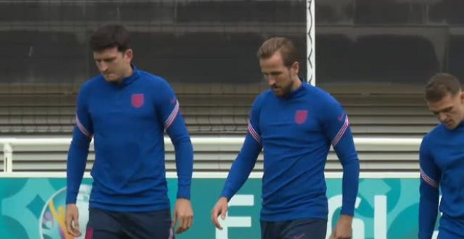 Entrenamiento de Inglaterra el día antes de la gran final de la Eurocopa