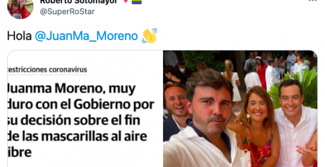 Juanma Moreno, de exigir mascarillas para todos a ir de boda a cara descubierta
