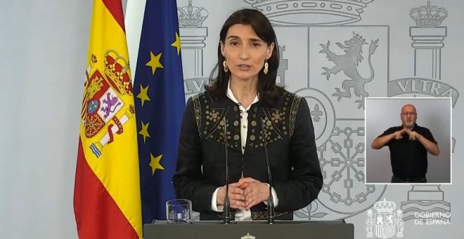 Pilar Llop, ministra de Justicia: "El Gobierno respeta pero no comparte la decisión del Tribunal Constitucional"