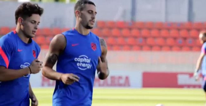 Primer entrenamiento del Atlético en la ciudad deportiva de Majadahonda