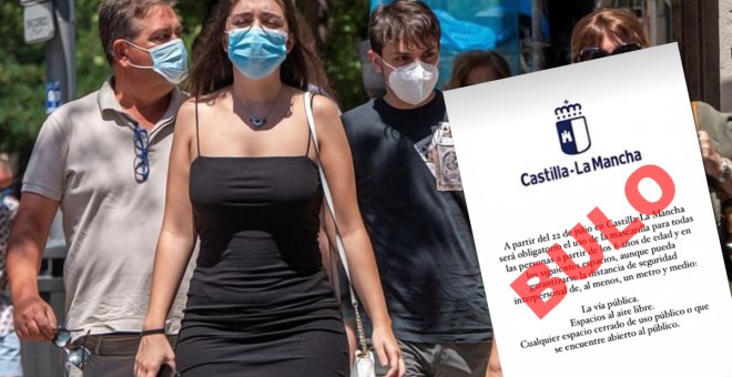 Sanidad desmiente el bulo sobre la vuelta al uso de la mascarilla en espacios al aire libre de Castilla-La Mancha