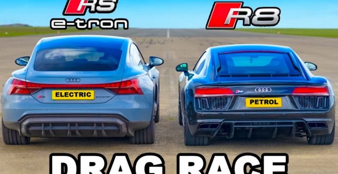 Audi R8 vs. RS e-tron GT: el último aliento de la combustión interna en forma de drag race