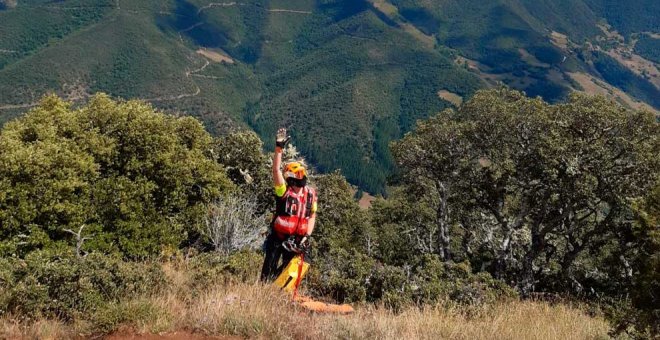 Rescatada en helicóptero una mujer de 58 años tras lesionarse un tobillo en Vega de Liébana