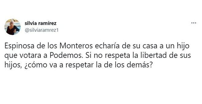 Una tuitera destroza a Espinosa de los Monteros con una simple y reflexiva pregunta