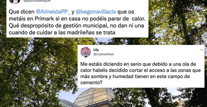 "El que tenga calor, a misa o al Corte Inglés": críticas al Ayuntamiento de Madrid tras cerrar varios parques