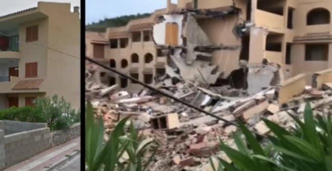 Las lluvia torrencial pudo afectar a los cimientos del edificio que ha colapsado en Peñíscola