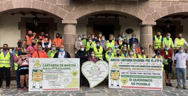 La Marcha Cantabria Solidaria por el 0,77% recoge más de 3.000 kilos de alimentos en Liébana