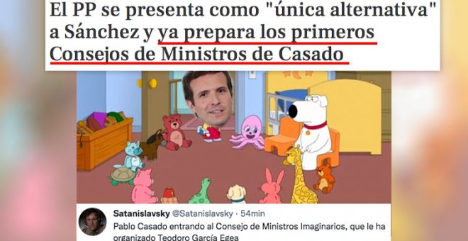 Despiporre con el Consejo de Ministros de fantasía del PP: "Pablo Casado, el mejor presidente imaginario de la historia"