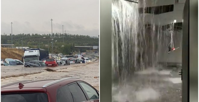 Coches atrapados en su único acceso y agua entrando por el techo: la DANA sitia al nuevo hospital de Toledo