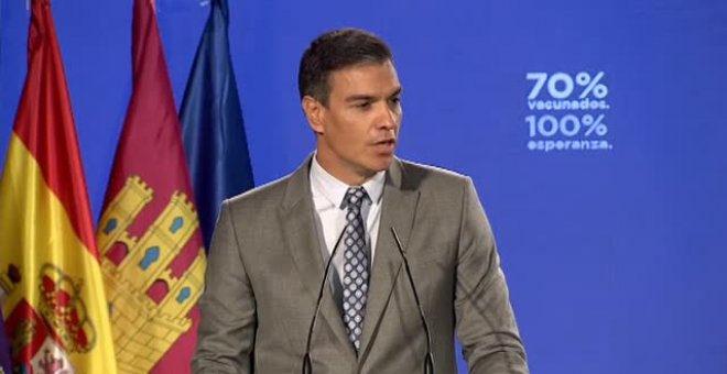 Pedro Sánchez: "Hemos logrado lo que nos habíamos propuesto, que el 70% de la población esté vacunada con pauta completa"