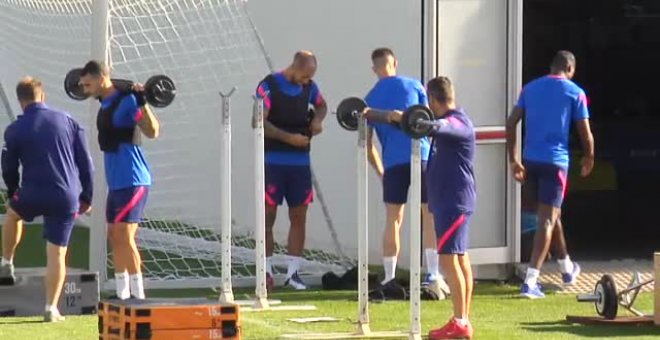 El Atleti ejercita el físico en una nueva jornada de entrenamiento