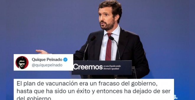 Quique Peinado desmonta en una frase la campaña del PP contra el plan de vacunación del Gobierno