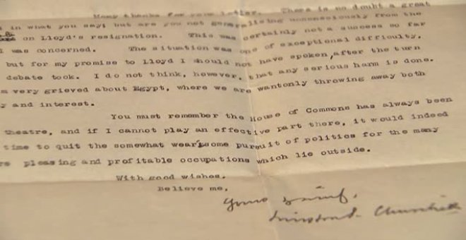 Una carta mecanografiada escrita en 1929 por Churchill se subastará en Londres el próximo 15 de septiembre