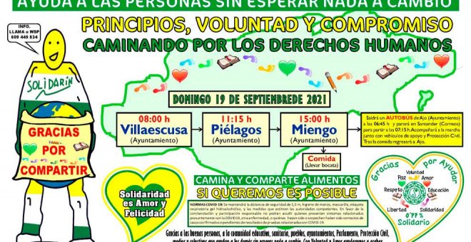 La Marcha Solidaria por el 0,77% recorrerá el día 19 Villaescusa, Piélagos y Miengo