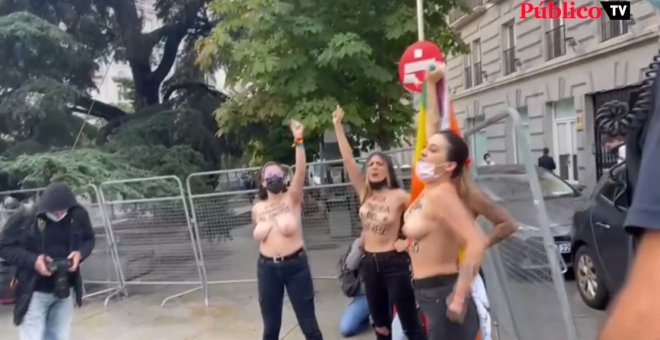 Activistas de Femen protestan frente al Congreso contra la homofobia