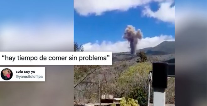 La descacharrante reacción de un vecino tras la erupción en La Palma: "Hay tiempo de comer sin problema..."