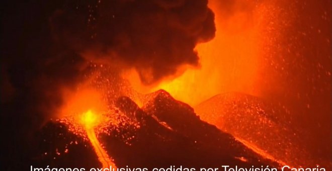 La lava del volcán de La Palma continúa su avance