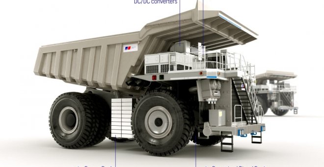 Este enorme camión minero es de Rolls-Royce y es híbrido