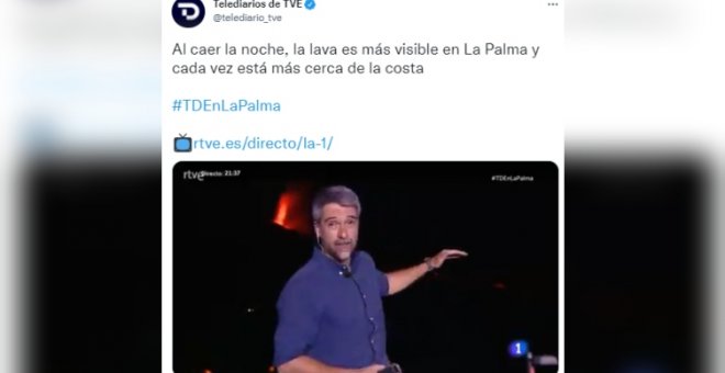 Aplauden a Carlos Franganillo por su cobertura del volcán de La Palma: "Sencillez. Periodismo"