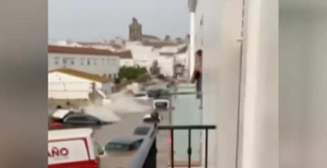 Numerosos destrozos en Lepe (Huelva) por una tormenta corta pero muy intensa
