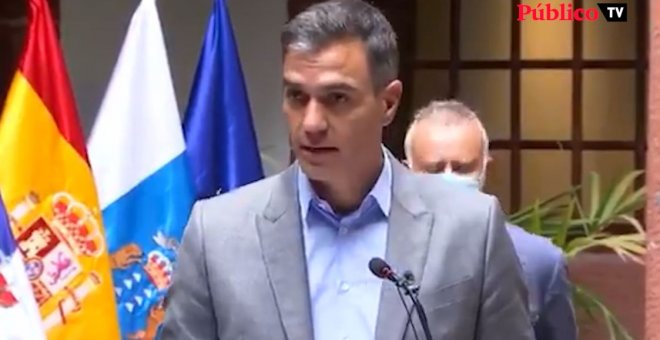 Sánchez anuncia un paquete de medidas para paliar los daños de la erupción del volcán en La Palma