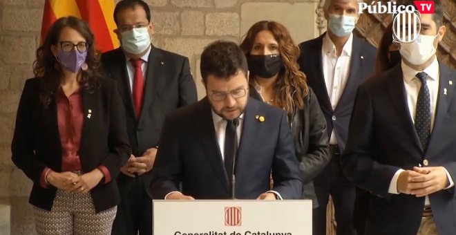 Aragonès: "Exigimos la retirada de las órdenes de detención contra Puigdemont y su puesta en libertad inmediata"