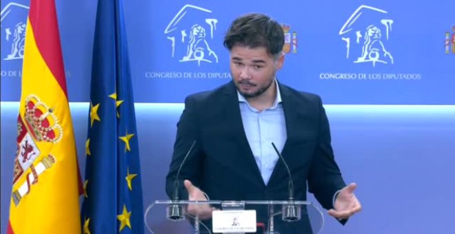 Rufián tras el acuerdo de Presupuestos entre PSOE y UP: "Que nadie cuente con el voto de ERC"