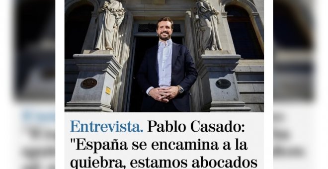 "Nunca una foto tan desafortunada para un titular": críticas a Casado y 'El Mundo' por la polémica portada del periódico