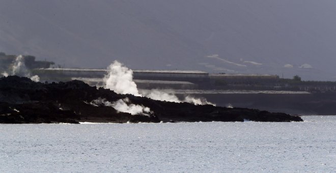 La colada situada a 300 metros del mar puede formar otro delta lávico