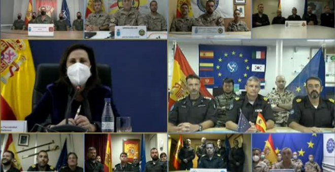 Margarita Robles felicita a los militares en operaciones exteriores por el Día de la Fiesta Nacional