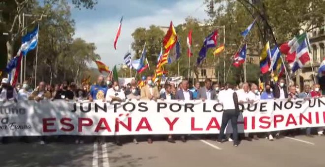 PP y VOX se manifiestan en Barcelona por el Día de la Hispanidad