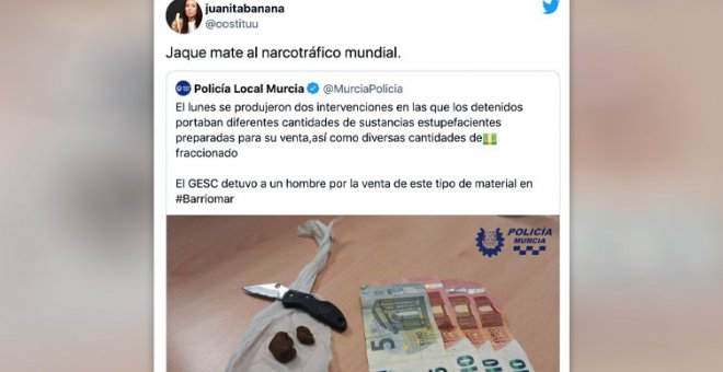 La Policía Local de Murcia provoca el despiporre con este 'alijo' (y se acaban riendo hasta ellos mismos)