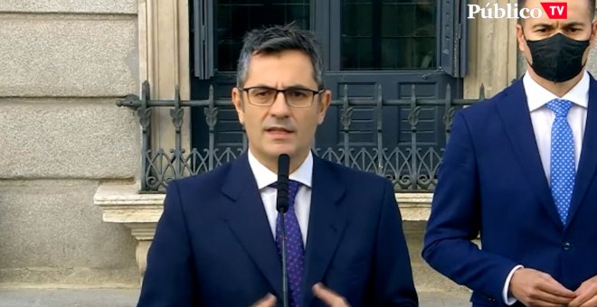 Félix Bolaños: "Ese cambio de posición del PP y abrirse al diálogo ha hecho posible que lleguemos a un acuerdo en un plazo razonablemente corto"