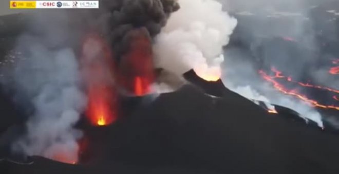 Nuevo derrumbe del cono principal del volcán de La Palma