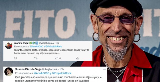 Fito deja pasmado a un grupo de personas cuando se une a cantar 'Soldadito marinero' con un músico callejero