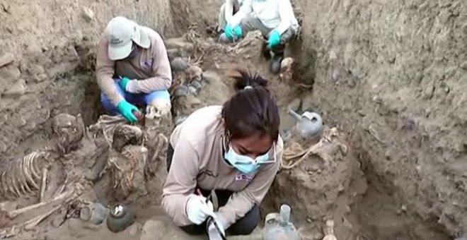 Arqueólogos peruanos hallan restos de las elites chimúes