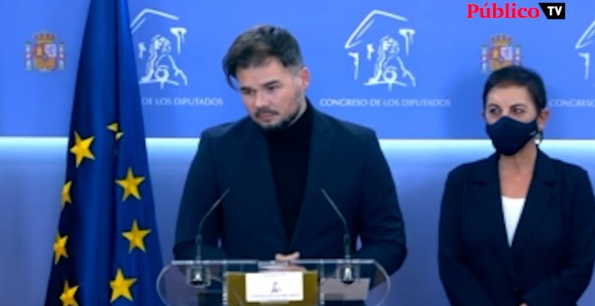 Rufián anuncia el apoyo de ERC a los Presupuestos