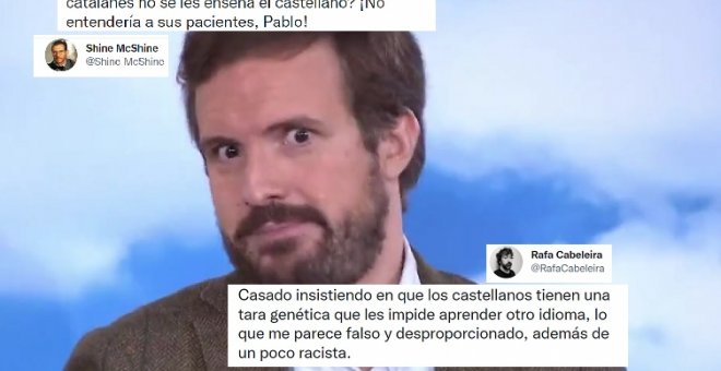 Cachondeo en redes con lo último de Casado sobre el catalán en Catalunya y en León: "Es falso y desproporcionado, además de un poco racista"