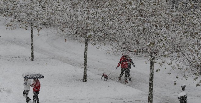 Fuertes nevadas y carreteras cortadas en La Rioja, Navarra y Euskadi por la borrasca Arwen