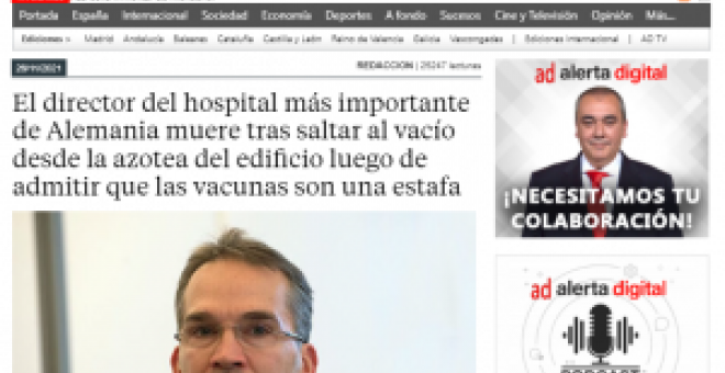 Bulocracia - El bulo del director de hospital alemán que se suicidó porque "las vacunas son una estafa"