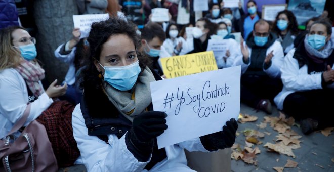 Los sanitarios reclaman a Ayuso que no acabe con los "contratos covid"