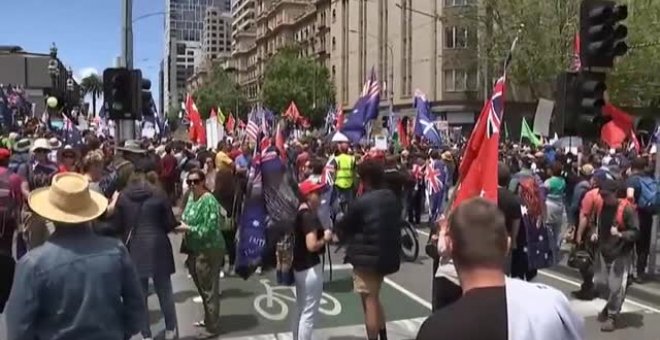 Protestas en Australia por la exigencia del pasaporte COVID